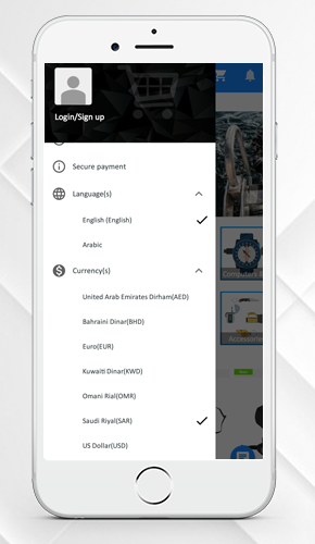 PrestaShop-Mobile-App para suporte de pi  lingue e valuta