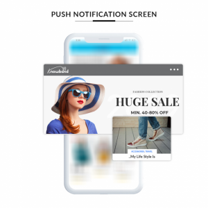 Tela de notificação push do Prestashop Mobile App Builder