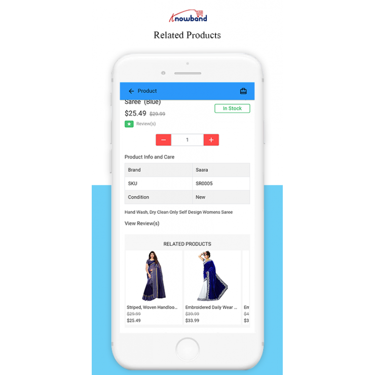 Prestashop PWA Mobile App related products feature by knowband