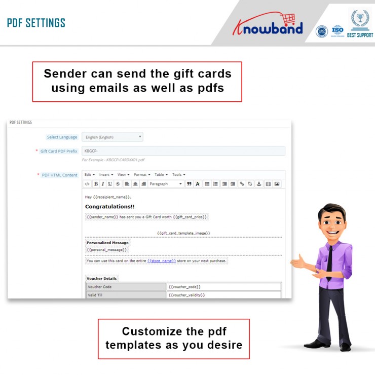 Función de pdf en el módulo de tarjetas de regalo de prestashop