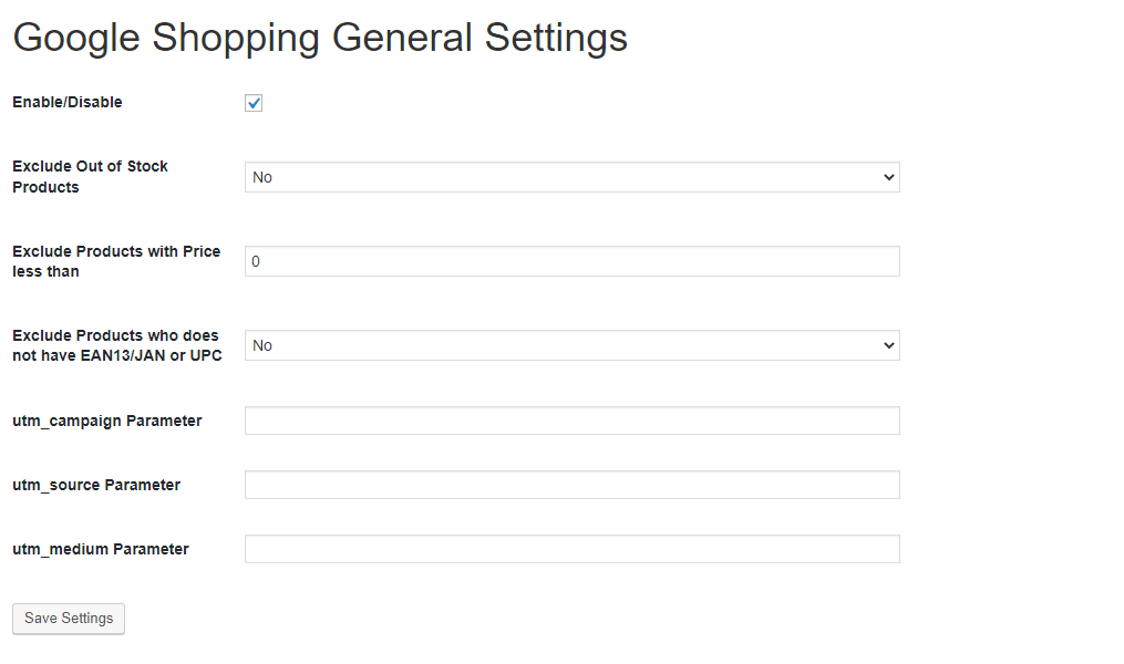 Woocommerce Google Shopping general settings by knowband