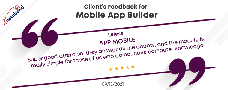 commentaires des clients pour le constructeur d'applications mobiles knowband