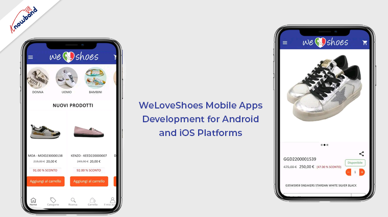 Desarrollo de aplicaciones móviles WeLoveShoes para plataformas Android e iOS