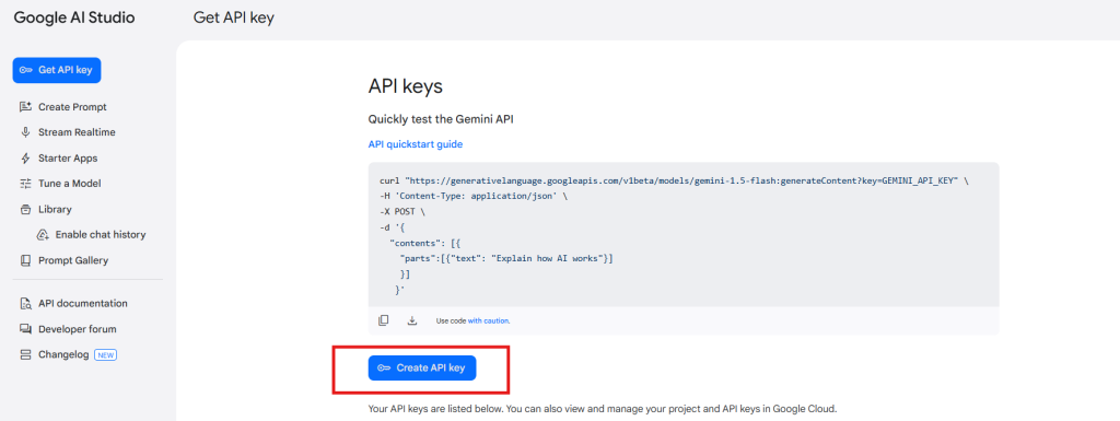 Knowband Prestashop AI Gemini Chave de API de geração de conteúdo Etapa 1