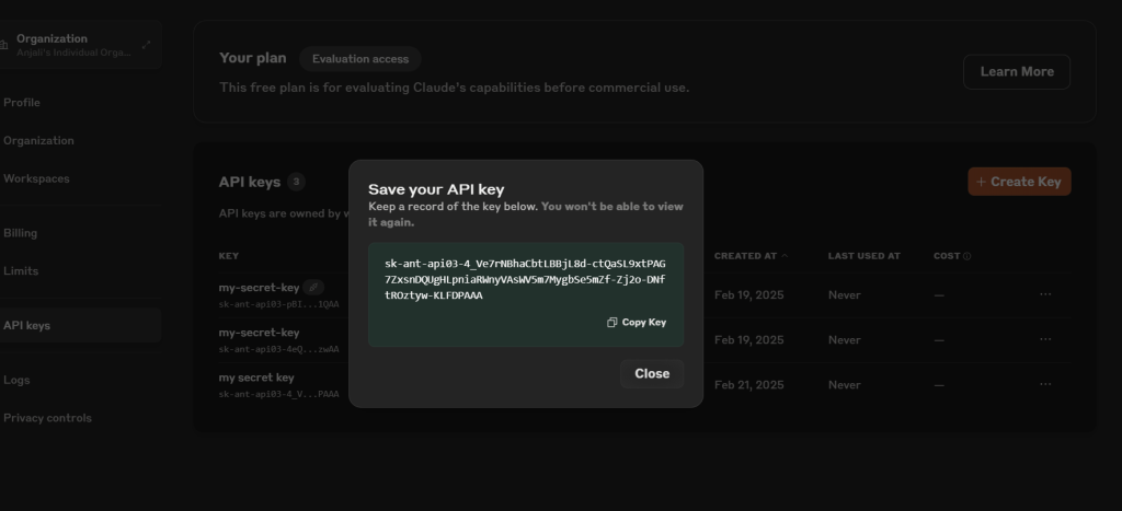 Passaggi-per-copiare-la-guida-API-Key-Claude