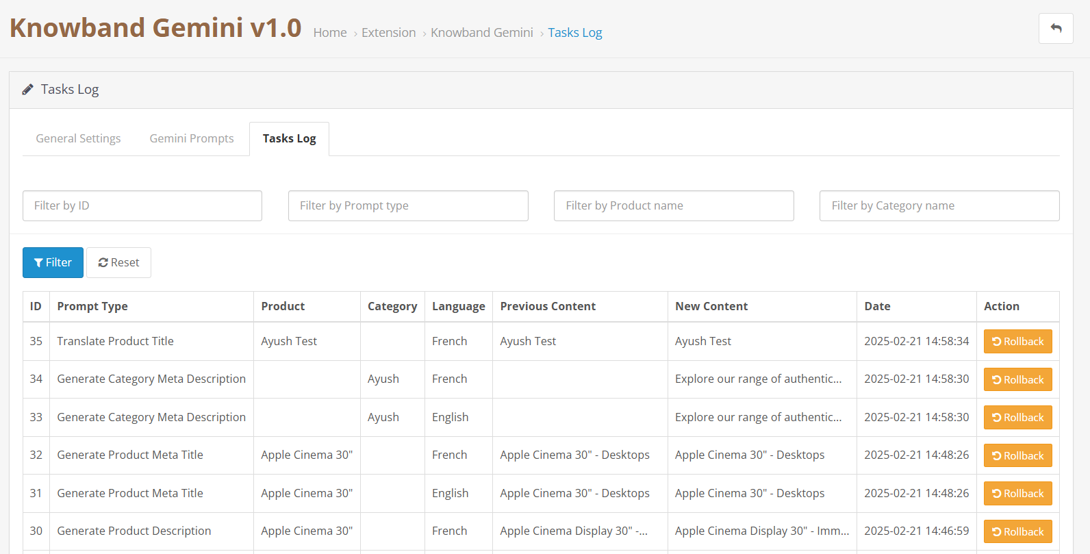 knowband-opencart-gemini-ai-extension-task-logs-monitoring-interface