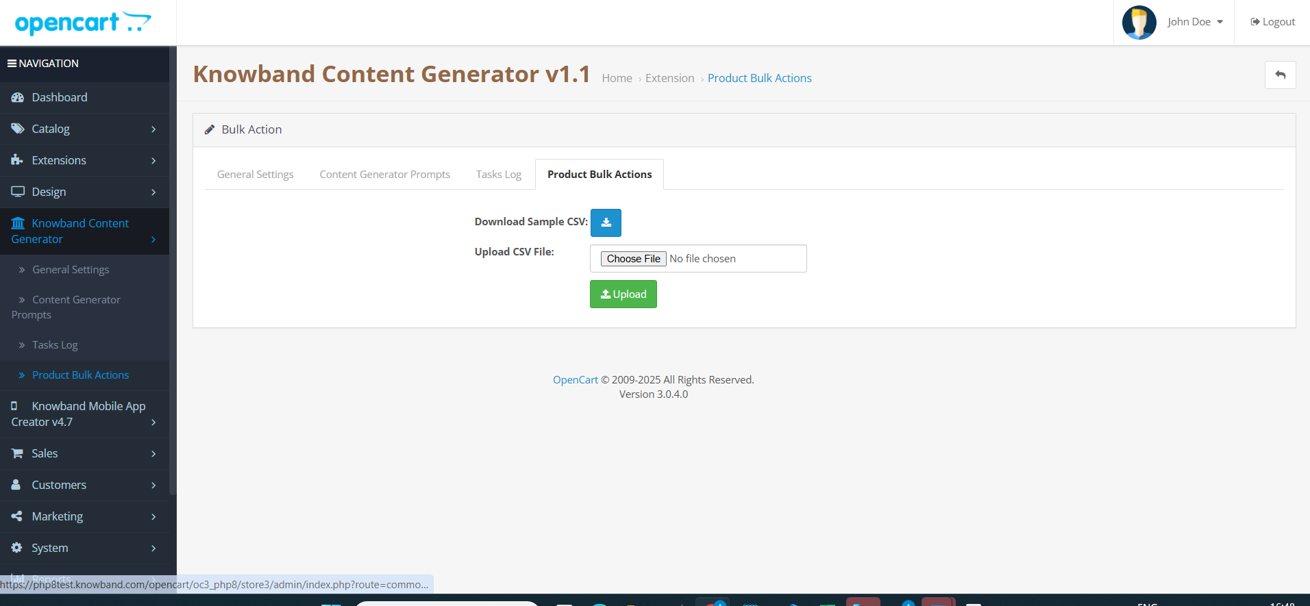 Generación masiva de productos con la extensión de inteligencia artificial de Opencart