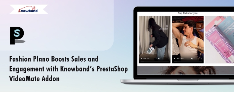 Fashion Plano’s product page with embedded videos using the PrestaShop VideoMate Addon, showcasing a modern and engaging shopping experience.