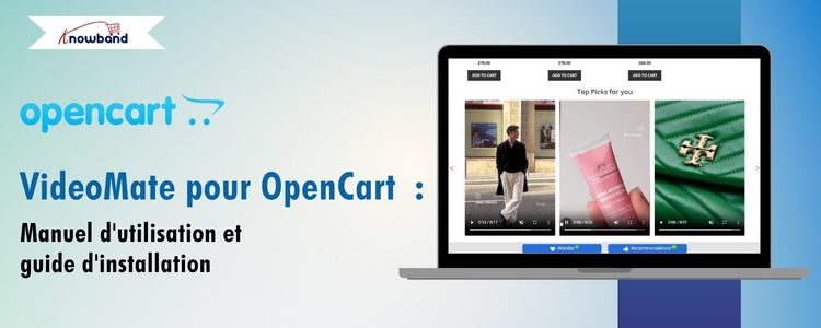 Image montrant le manuel utilisateur de VideoMate pour OpenCart. Le guide explique étape par étape comment installer et configurer le module pour intégrer des vidéos produits dans la boutique en ligne. Idéal pour les commerçants souhaitant améliorer la présentation de leurs produits grâce à du contenu vidéo.