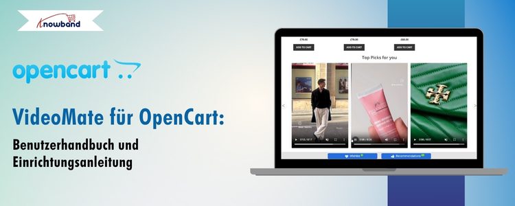 VideoMate-Benutzerhandbuchs für OpenCart mit Installations- und Einrichtungshinweisen.