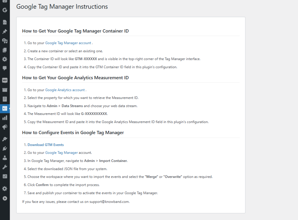 Step by step instruction guide for setting up Google Tag Manager with WooCommerce