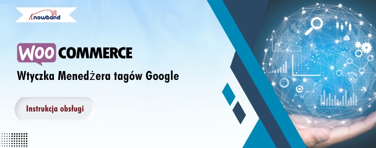 Panel wtyczki WooCommerce Google Tag Manager prezentujący funkcje śledzenia zdarzeń w Google Analytics GA4 i GTM.