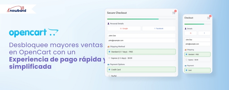 A imagem destaca como o plugin Knowband One Page Checkout para OpenCart pode impulsionar as vendas ao tornar o processo de checkout mais rápido, eficiente e amigável para o usuário