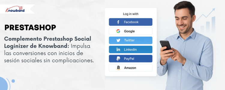 Um módulo Prestashop da Knowband que permite aos clientes fazer login facilmente através das suas contas de redes sociais, melhorando a experiência do utilizador e aumentando as conversões