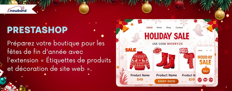 Préparez votre boutique pour les fêtes de fin d’année avec l’extension « Étiquettes de produits et décoration de site web ».