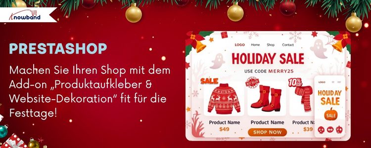 Machen Sie Ihren Shop festlich mit dem Product Sticker & Website Decorator Addon