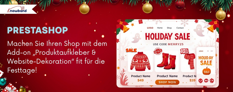 Machen Sie Ihren Shop festlich mit dem Product Sticker & Website Decorator Addon