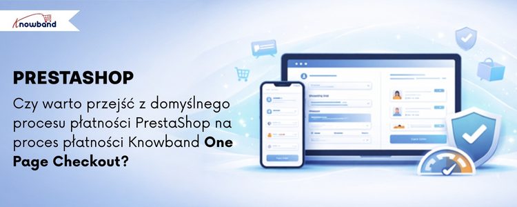 Porównanie domyślnego checkoutu PrestaShop i Knowband One Page Checkout, podkreślające szybszy i płynniejszy proces zakupowy