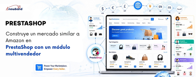 Crea un marketplace similar a Amazon en PrestaShop con un módulo multivendedor.