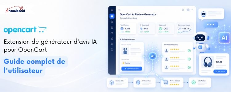 Le générateur d'avis par IA pour OpenCart de Knowband aide les e-commerçants à créer des avis produits pertinents, attrayants et réalistes grâce à une intelligence artificielle de pointe.