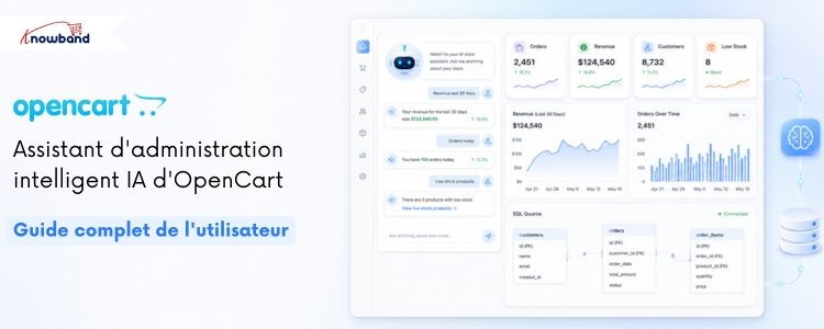 L'assistant d'administration OpenCart basé sur l'IA intelligente de Knowband simplifie la gestion de la boutique grâce à l'intelligence artificielle. Il aide les marchands à gérer les tâches, générer du contenu, répondre aux questions opérationnelles et optimiser les flux de travail e-commerce quotidiens. En réduisant les efforts manuels et en améliorant l'efficacité, cet assistant intelligent permet aux propriétaires de boutiques de se concentrer sur la croissance tout en assurant le bon fonctionnement de leur activité.