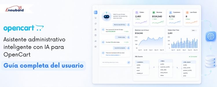 El Asistente de administración con IA inteligente para OpenCart de Knowband simplifica la administración de la tienda mediante inteligencia artificial. Ayuda a los comerciantes a gestionar tareas, generar contenido, responder consultas operativas y agilizar los flujos de trabajo diarios del comercio electrónico. Al reducir el esfuerzo manual y mejorar la eficiencia, este asistente inteligente permite a los propietarios de tiendas centrarse en el crecimiento mientras mantienen un funcionamiento fluido del negocio.