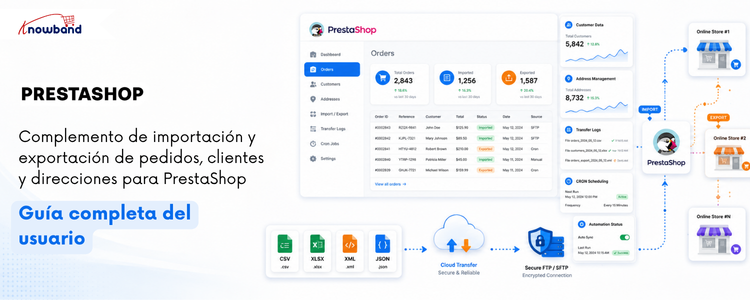 Manual de usuario del módulo de migración masiva para PrestaShop: importación, exportación y migración de pedidos, clientes y direcciones