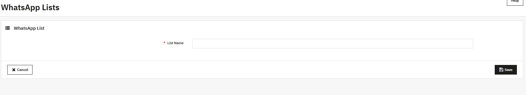 WhatsApp List Name settings.