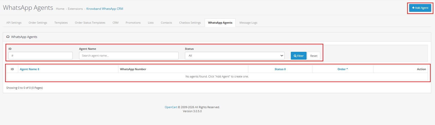 whatsapp agent settings