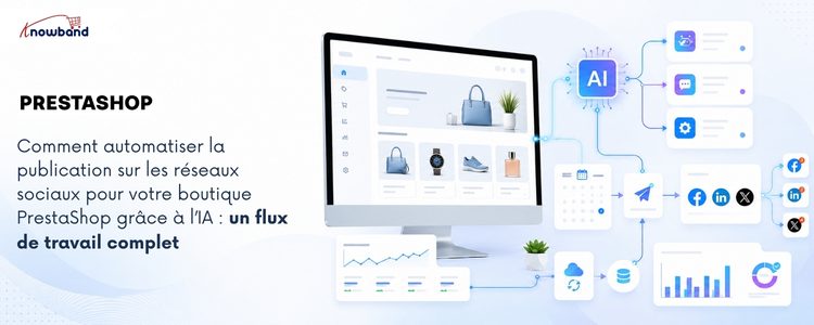 Module PrestaShop de génération de publications pour les réseaux sociaux par IA : automatisation des publications de produits sur les différentes plateformes.