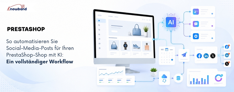 PrestaShop-Modul zur KI-gestützten Generierung von Social-Media-Beiträgen für die Automatisierung von Produktposts auf Social-Media-Plattformen.