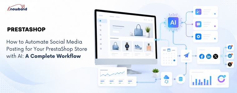 PrestaShop AI Social Media Post Generator Module automating product posts across social media platforms.