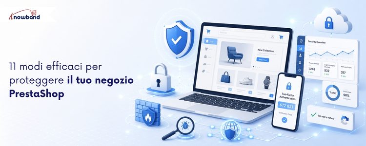 Modulo di sicurezza per PrestaShop che protegge un negozio online da attacchi di accesso, bot, malware e altre minacce alla sicurezza.