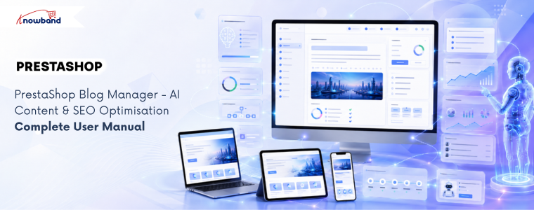 Explore the complete PrestaShop Blog Manager Module user manual to configure blog posts, AI content, SEO, categories, comments, widgets, sliders, and banners.