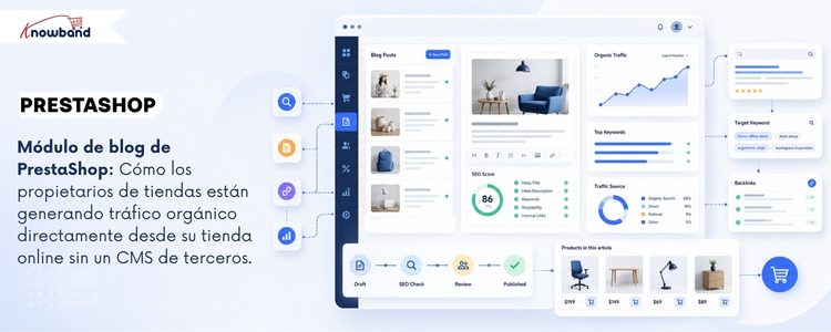 Módulo de blog para PrestaShop: ayuda a las tiendas online a publicar contenido y generar tráfico orgánico sin depender de un CMS externo.