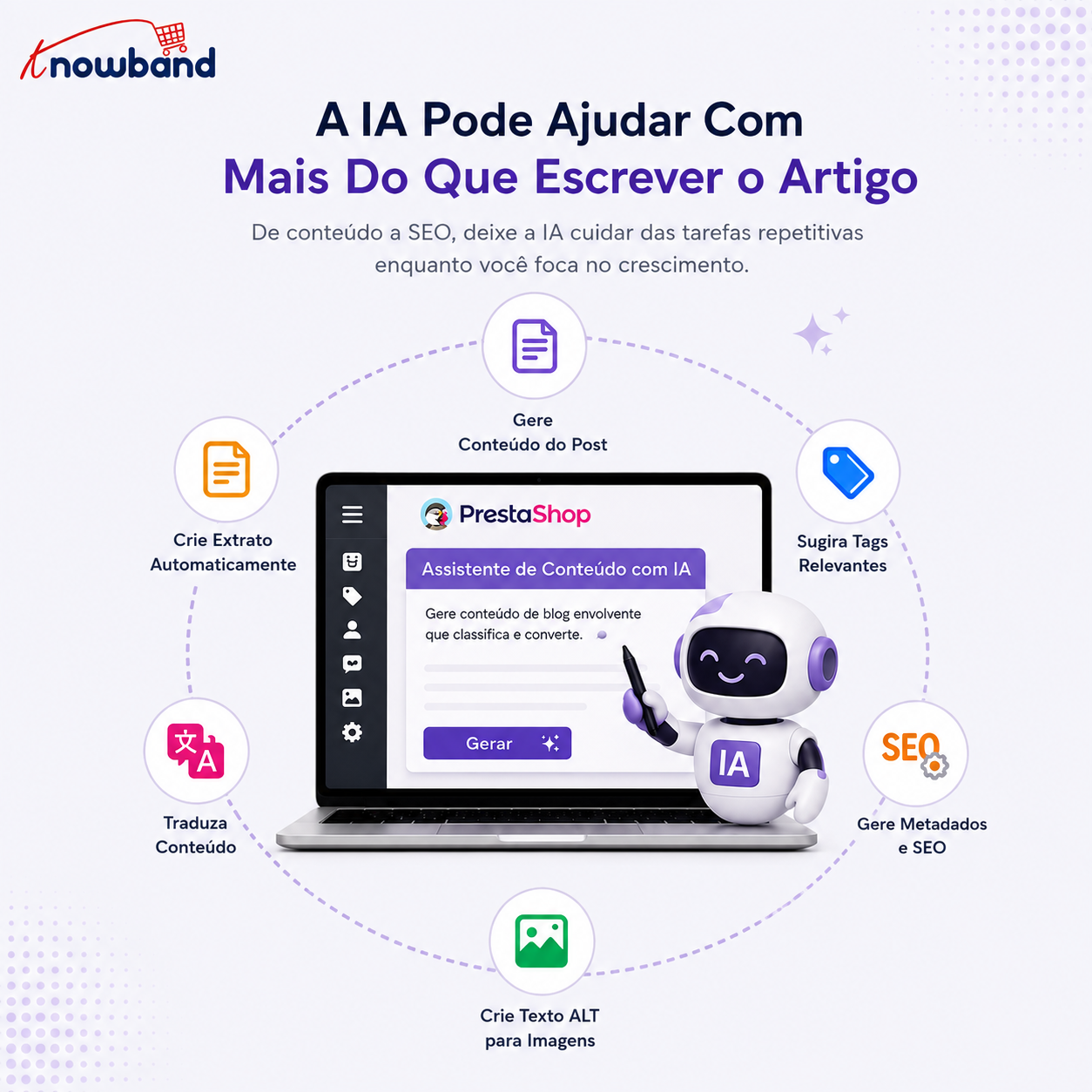 Ferramentas de criação de conteúdo com IA do PrestaShop Blog Manager