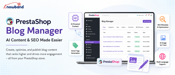 PrestaShop Blog Manager with AI content and SEO tools