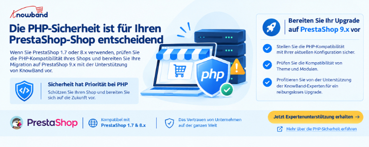 Kritische PHP-Sicherheitslücken im Oktober 2026 und die Bedeutung des Upgrades von PrestaShop 8 auf PrestaShop 9 für mehr Sicherheit und Kompatibilität.