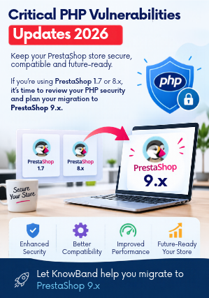 PHP vulnerabilities, urgent PHP security patches, and PrestaShop 9 upgrade recommendations for PrestaShop, OpenCart, WooCommerce, and Magento stores
