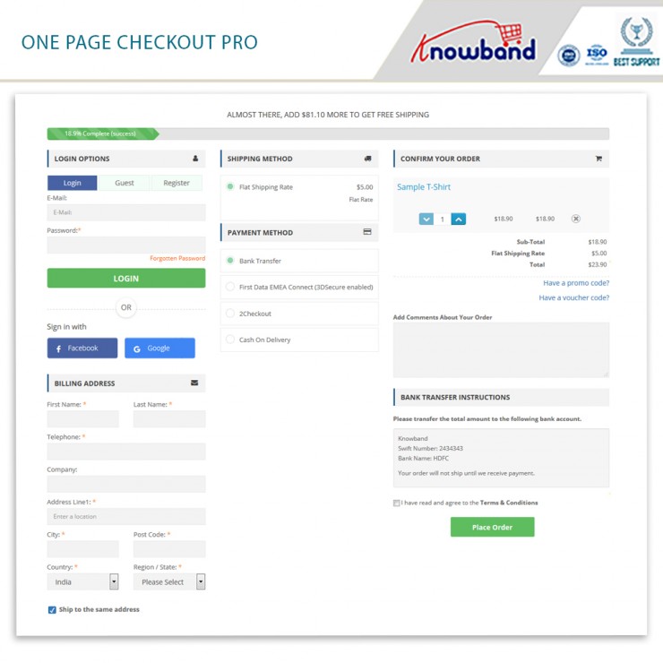 opencart one page checkout